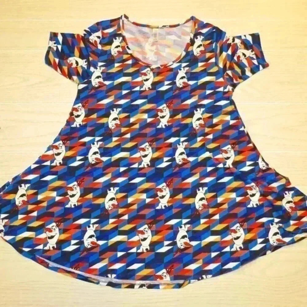 LuLaRoe Disney Olaf Patterns Perfect T-Shirt Size XS